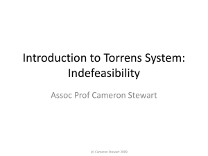 Introduction to Torrens System Indefeasibility and Fraud