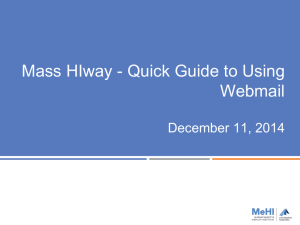 Using Mass Hiway Webmail - The Massachusetts eHealth Institute