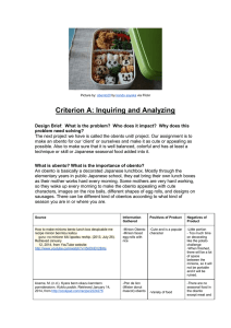 Criterion A: Inquiring and Analyzing