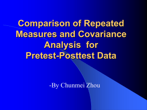 Comparison of Repeated Measures and Covariance Analysis for