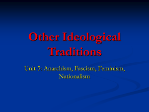 Other Ideological Traditions - a brief survey of Unit 5 ideologies