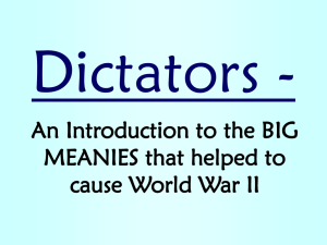 Notes: "Dictators: An Introduction to the big MEANIES that