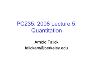 PC235: 2008 Lecture 5 Quantitation
