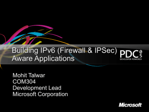 Building IPv6 (Firewall & IPSec) Aware Applications