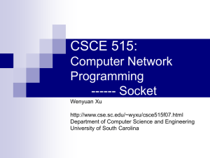 Sockets Programming API - Computer Science & Engineering