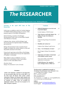 The Researcher - Vol 10, Issue 1 (April 2015)