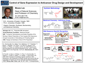 Control of Gene Expression to Anticancer Drug Design and
