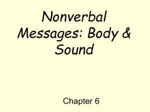 Nonverbal Messages: Body & Sound
