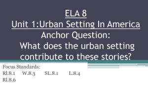 ELA 8 Unit 1 Urban Settings in America PowerPoint