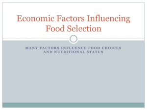 Economic Factors Influencing Food Selection
