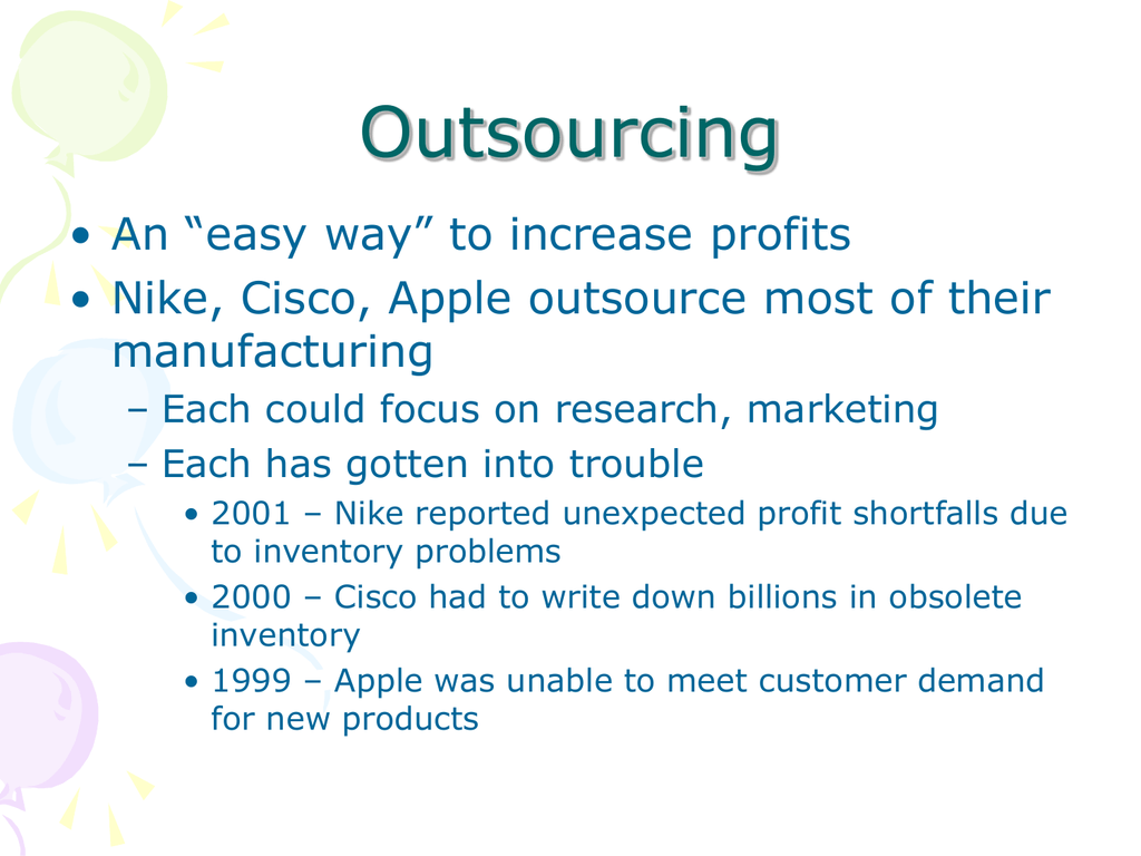 nike outsource manufacturing