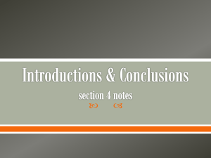 Introductions & Conclusions