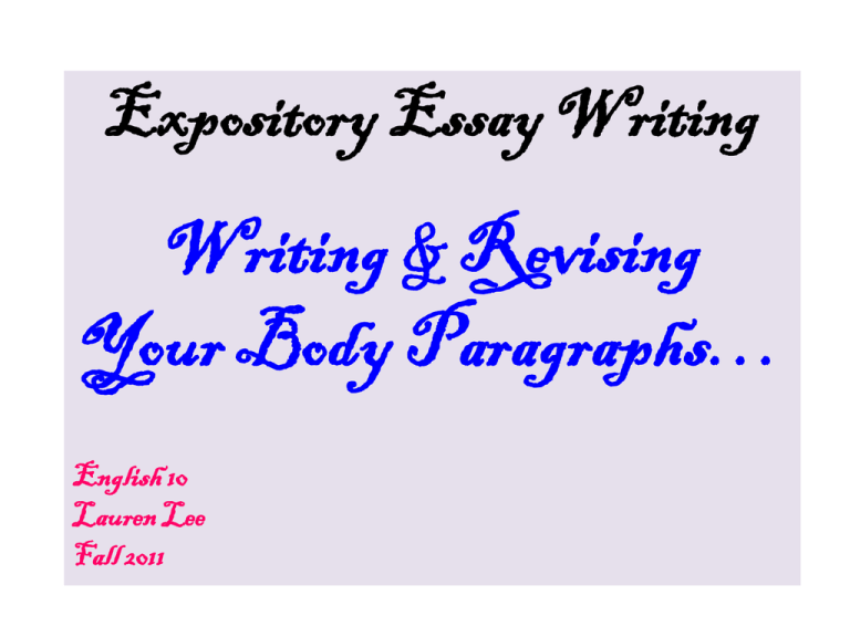Body Paragraph Powerpoint