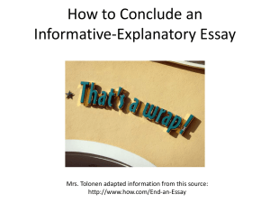 How to Conclude your Informative-Explanatory