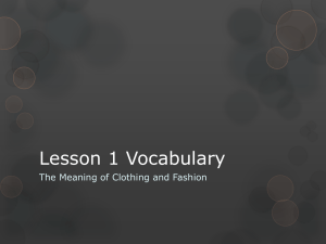 Lesson 1 Vocabulary Meaning of Fashion