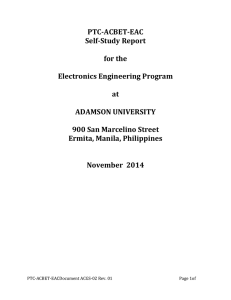 PTC-ACBET-EAC Self-Study Report for the Electronics Engineering