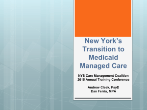 New York's Transition to Medicaid Managed Care