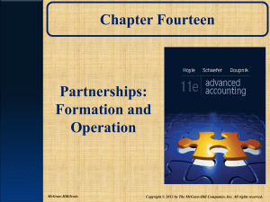 Partnerships: Formation and Operation