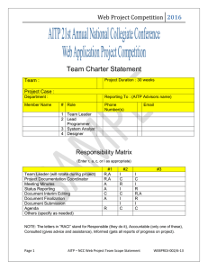 Sample Team Charter Statement - AITP NCC® Contest Information