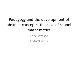 Pedagogy and abstract concepts 2013