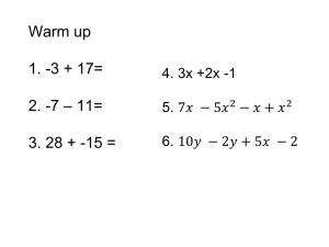 Unit 2 Day 1: Introduction to Functions