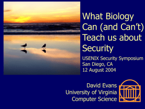 What Biology Can (and Can't) Teach us about Security