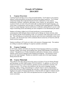 French AP Syllabus 2014-2015 Course Overview