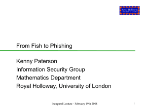 From Fish to Phishing - Information Security Group