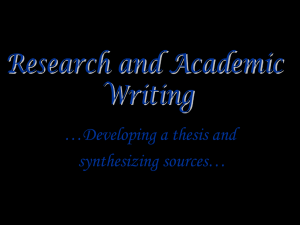 Research and Academic Writing