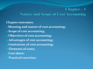 Advantages of cost accounting - Oman College of Management