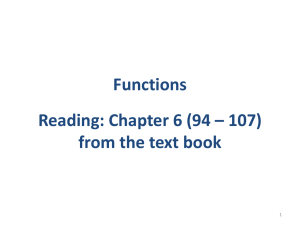 Lecture - 3 : Functions