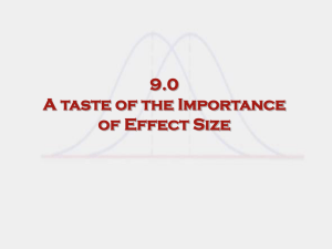 A Taste of the Importance of Effect Sizes