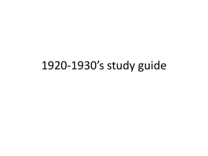 1920-1930*s study guide