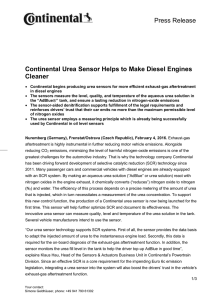 Continental Urea Sensor Helps to Make Diesel Engines Cleaner