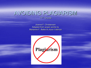 The Problem of PLAGIARISM: