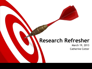 Research Refresher 2013 Slides