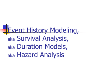 Event History Modeling, Survival Analysis, Duration Models, Hazard