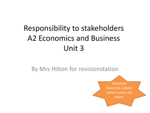 Responsibility to stakeholders
