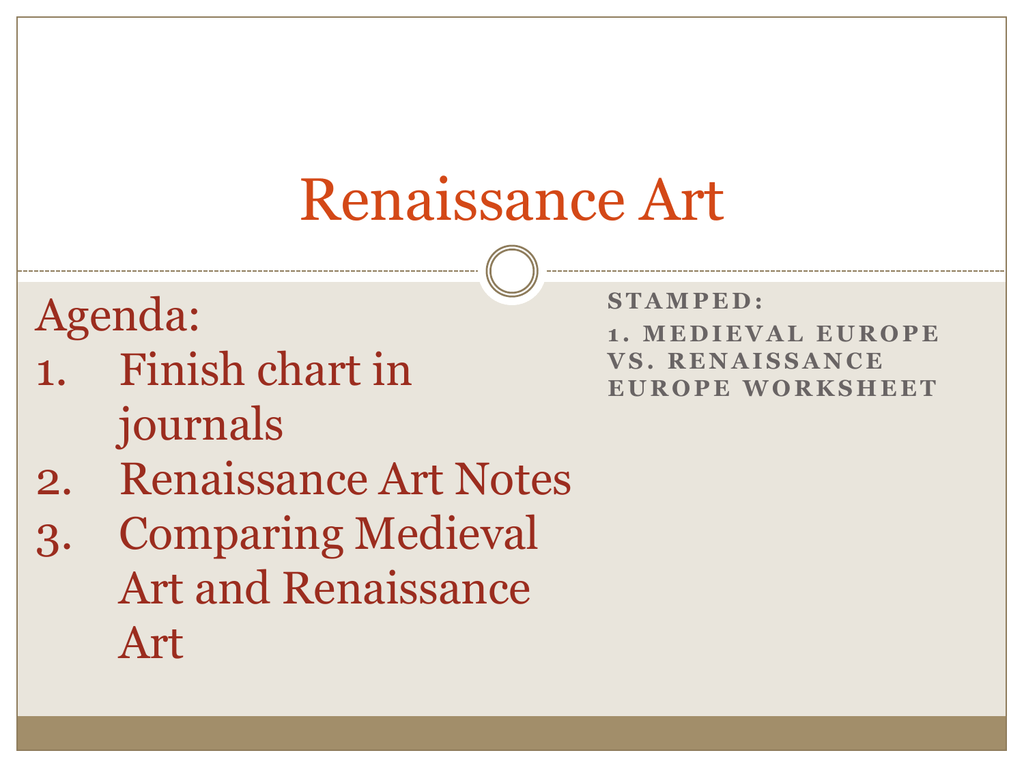 Middle Ages And Renaissance Comparison Chart