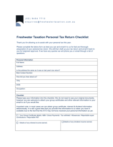 FWT Personal Tax Return Form