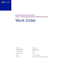 Cloud + Enterprise Work Order