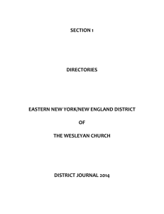 pastor directory - Eastern NY - New England District of the Wesleyan