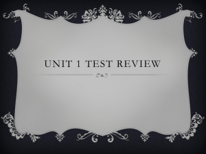Unit 1 Test review