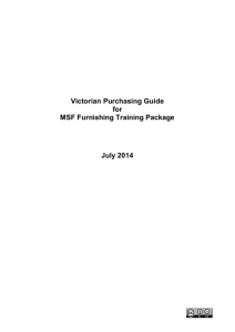 Victorian Purchasing Guide for MSF Furnishing July 2014