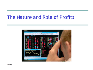 The Nature and Role of Profits