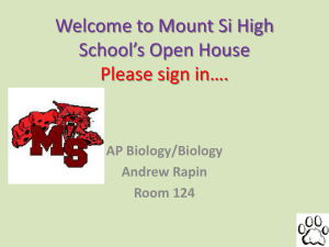 Welcome to Mount Si High School*s Open House