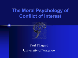 The Moral Psychology of Conflict of Interest