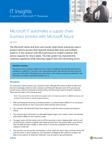 Microsoft IT automates a supply chain business process with