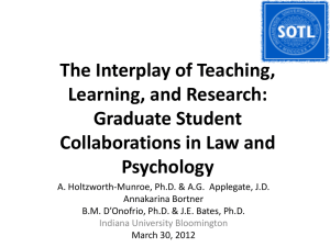 Interdisciplinary Education: Law School and Psychology Graduate