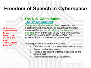 Freedom of Speech in Cyberspace ( 153 KB)